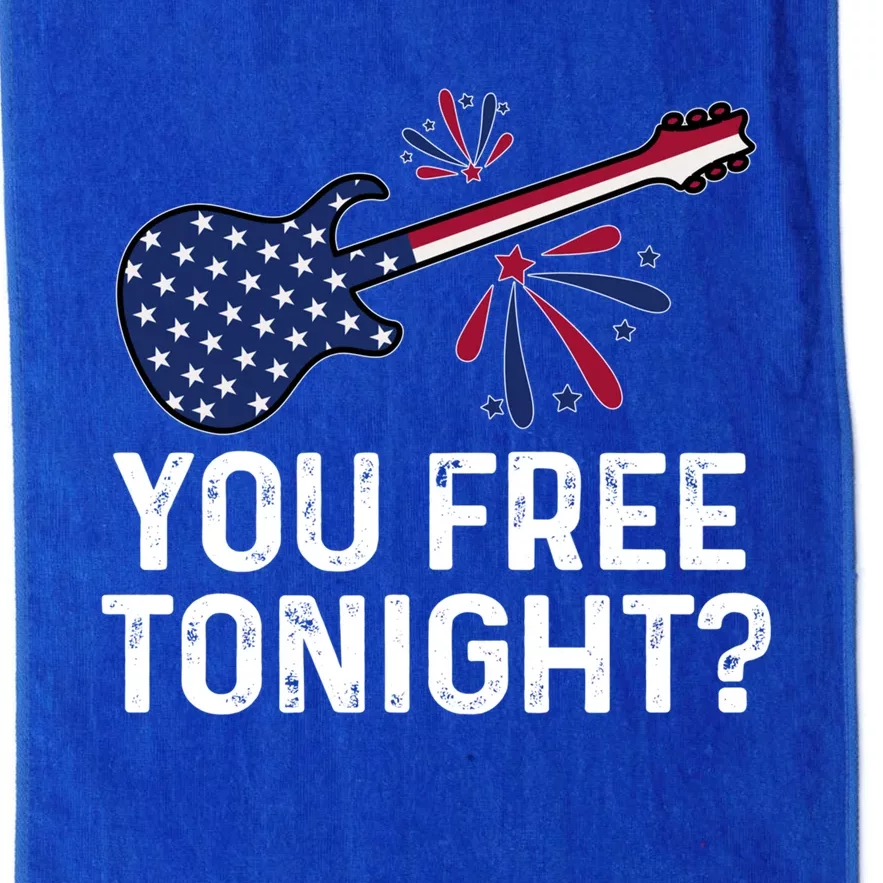 You Free Tonight Usa Patriotic Flag Guitar Party 4th Of July Gift Platinum Collection Golf Towel