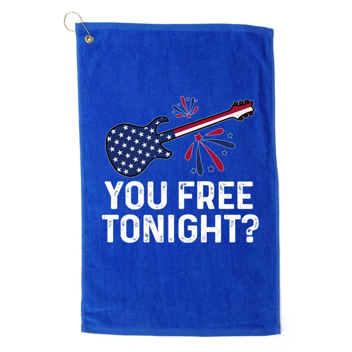 You Free Tonight Usa Patriotic Flag Guitar Party 4th Of July Gift Platinum Collection Golf Towel