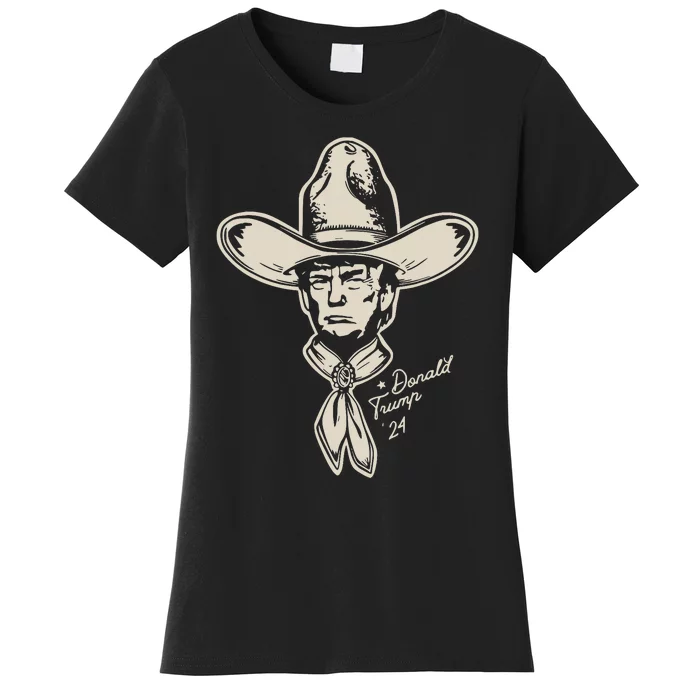 Yeehawin For Trump 2024 Punchy Western Political Humor Vote Women's T-Shirt