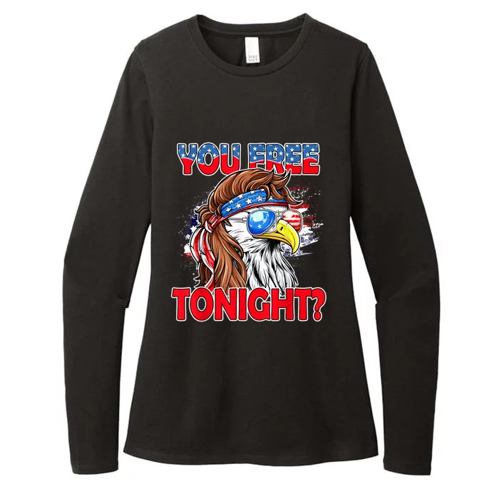 You Free Tonight Usa American Flag Patriotic Eagle Mullet Funny Gift Womens CVC Long Sleeve Shirt