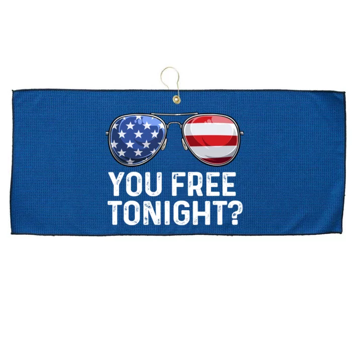 You Free Tonight Usa Patriotic Sunglusses Party 4th Of July Meaningful Gift Large Microfiber Waffle Golf Towel