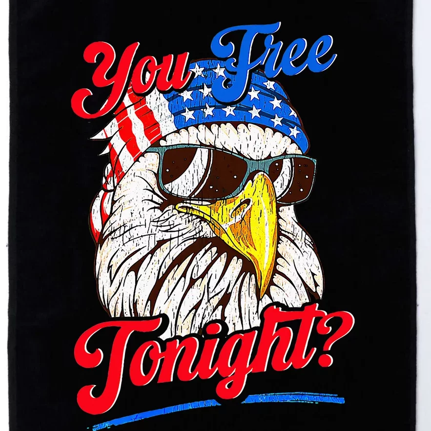 You Free Tonight Bald Eagle Mullet American Flag 4th Of July Platinum Collection Golf Towel