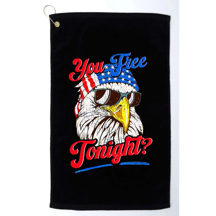 You Free Tonight Bald Eagle Mullet American Flag 4th Of July Platinum Collection Golf Towel