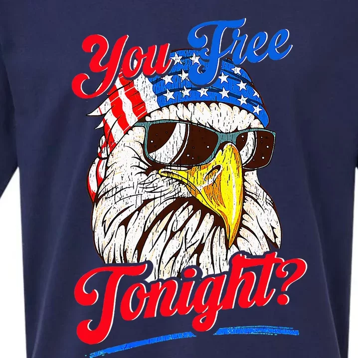 You Free Tonight Bald Eagle Mullet American Flag 4th Of July Sueded Cloud Jersey T-Shirt