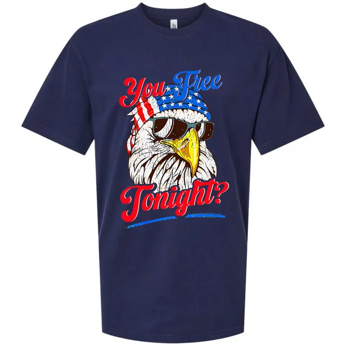 You Free Tonight Bald Eagle Mullet American Flag 4th Of July Sueded Cloud Jersey T-Shirt