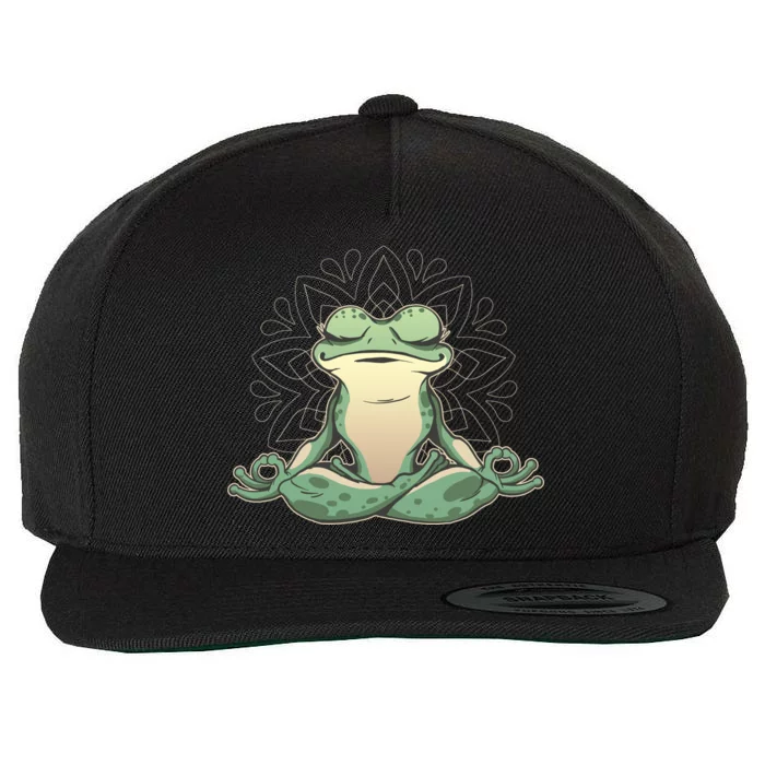 Yoga Frog Wool Snapback Cap