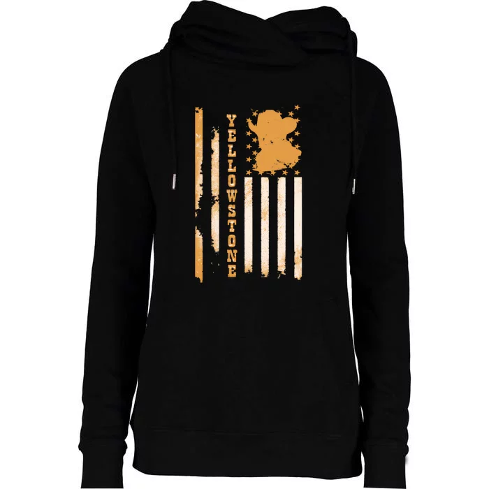 Yellowstonee Flag Womens Funnel Neck Pullover Hood