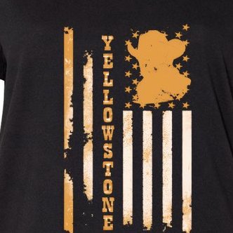 Yellowstonee Flag Women's V-Neck Plus Size T-Shirt