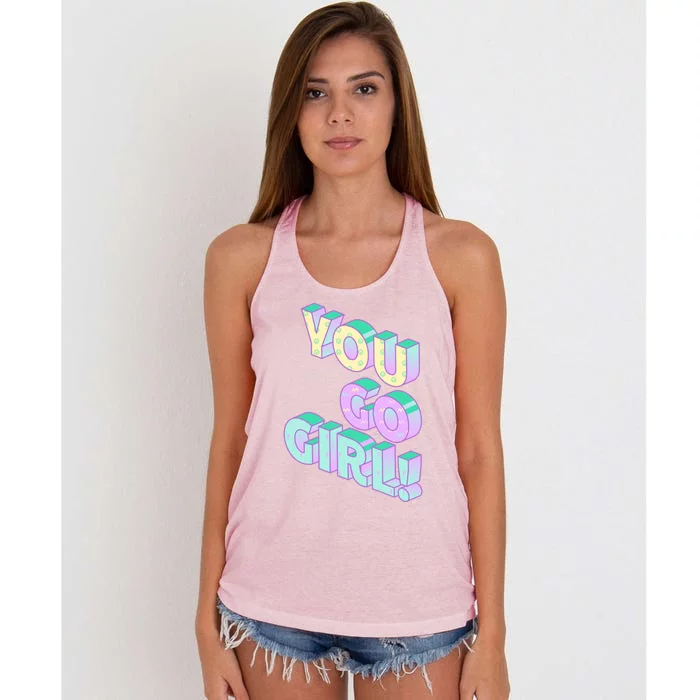 You Go 90s Vibe Vintage 1990s Music 90s Nineties Great Gift Women's Knotted Racerback Tank