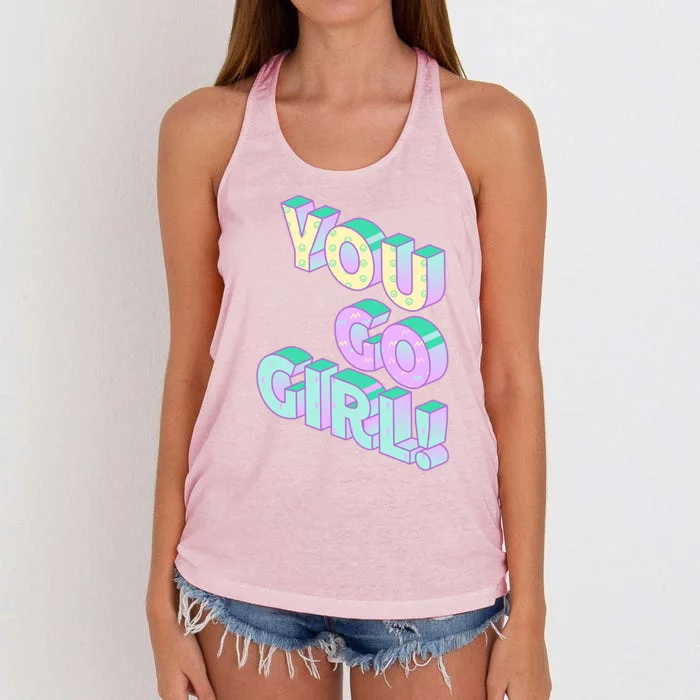 You Go 90s Vibe Vintage 1990s Music 90s Nineties Great Gift Women's Knotted Racerback Tank