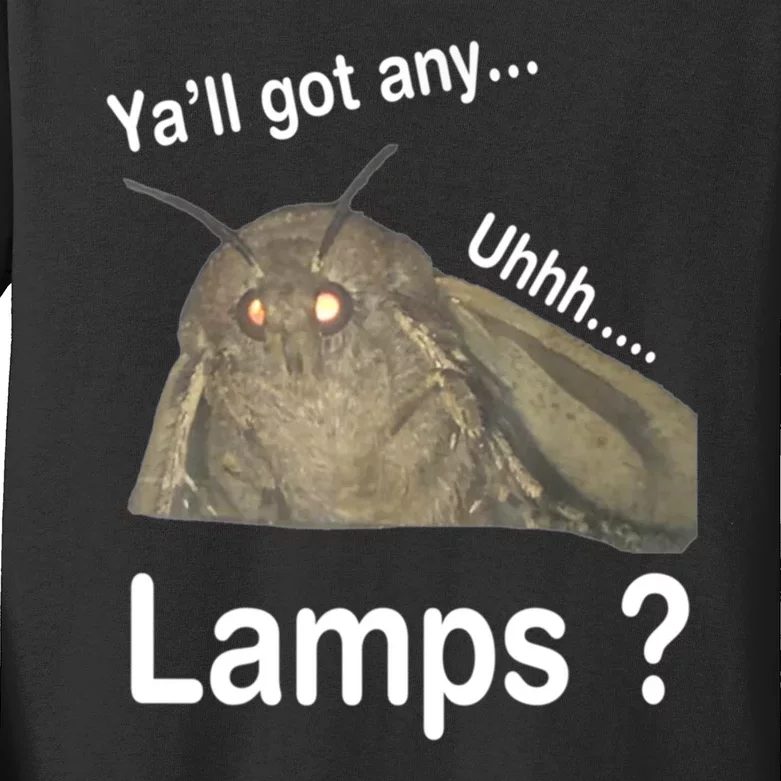 Yall Got Any Lamps Moth Meme Kids Long Sleeve Shirt