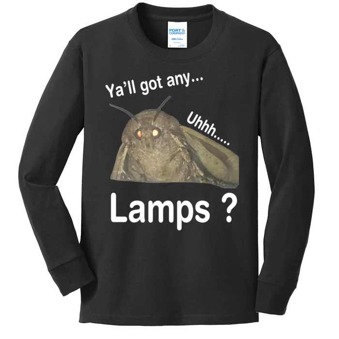 Yall Got Any Lamps Moth Meme Kids Long Sleeve Shirt