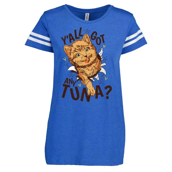 Yall Got Any Tuna Funny Cat Enza Ladies Jersey Football T-Shirt