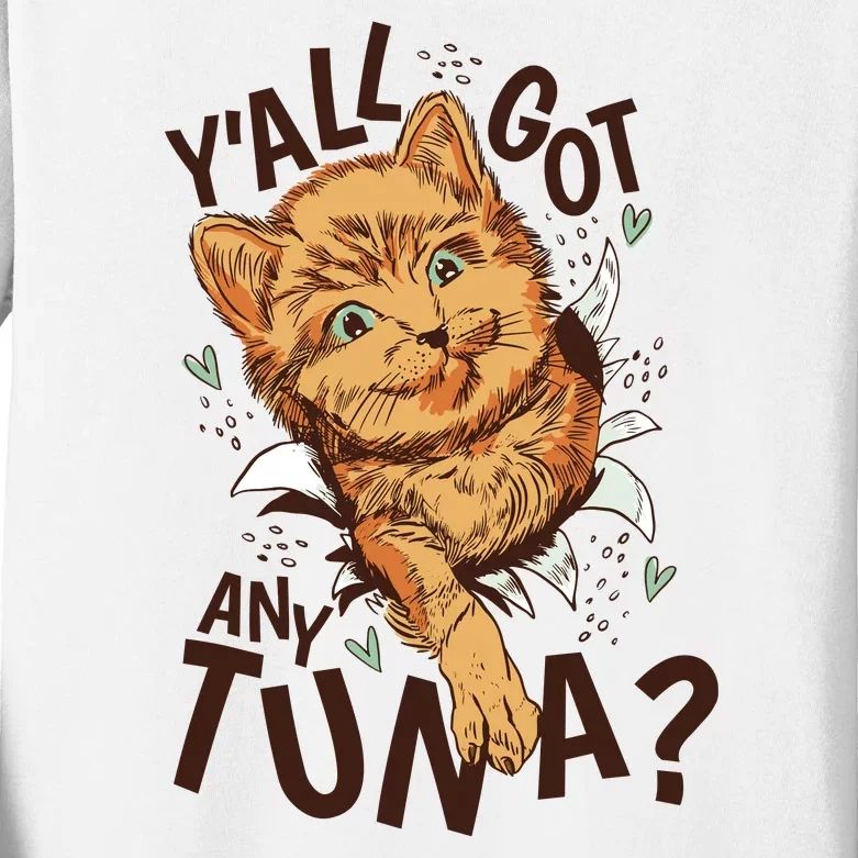 Yall Got Any Tuna Funny Cat Kids Long Sleeve Shirt