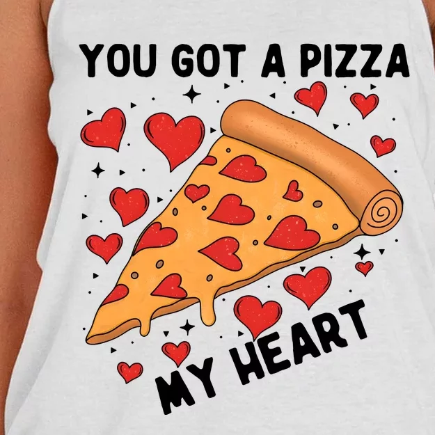 You Got A Pizza My Heart Valentine Day Lover Couple Matching Women's Knotted Racerback Tank