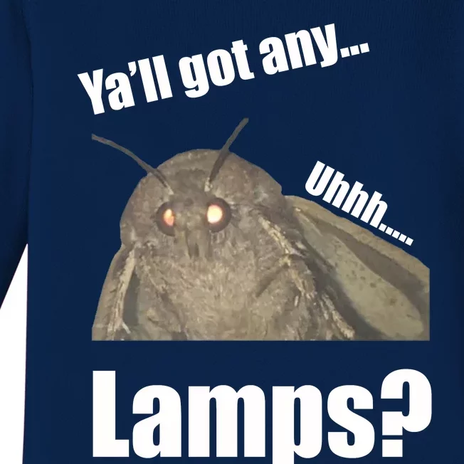 Yall Got Any Lamps Moth Meme Baby Long Sleeve Bodysuit