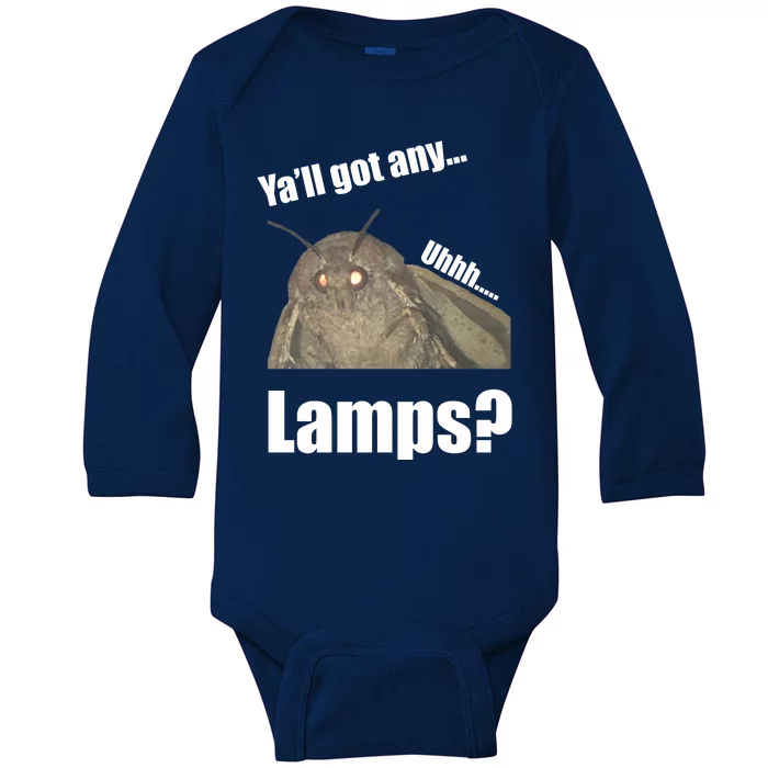 Yall Got Any Lamps Moth Meme Baby Long Sleeve Bodysuit