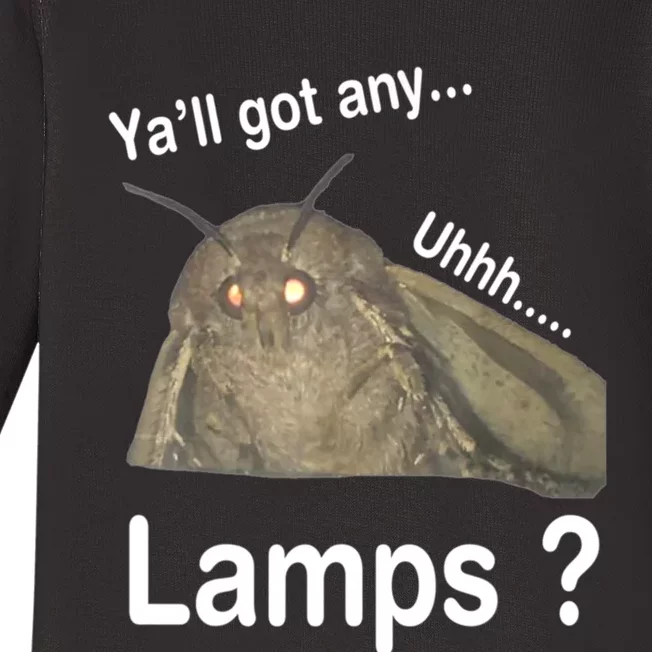 Y'all Got Any Lamps Moth Meme Baby Long Sleeve Bodysuit