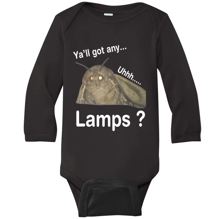 Y'all Got Any Lamps Moth Meme Baby Long Sleeve Bodysuit