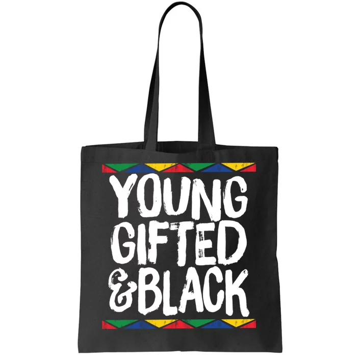 Young Gifted & Black African Pride History Heritage Hoodie Tote Bag