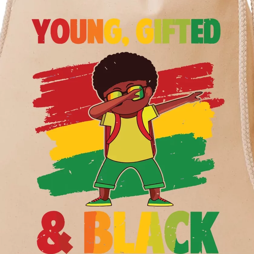 Young Gifted Black History Month Cute Dabbing Boy Drawstring Bag