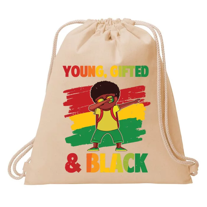 Young Gifted Black History Month Cute Dabbing Boy Drawstring Bag