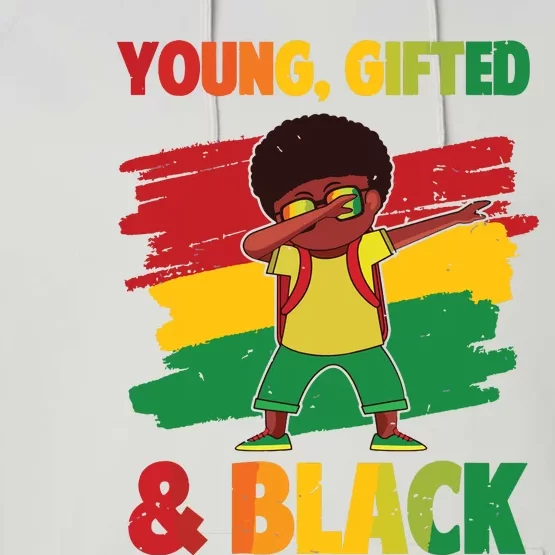 Young Gifted Black History Month Cute Dabbing Boy Performance Fleece Hoodie