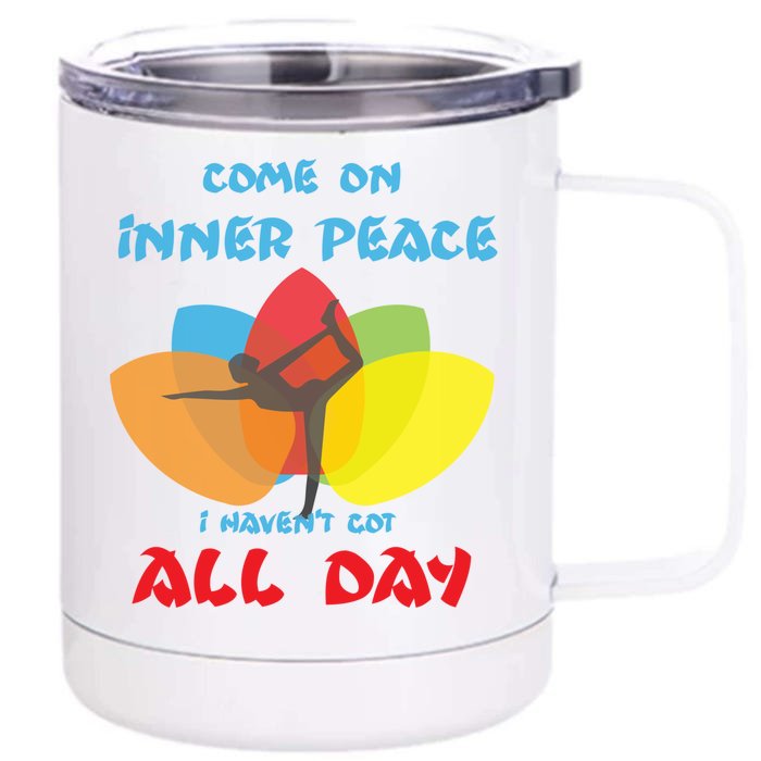 Yoga Gift Balance Inner Peace Chi Harmony Cute Gift Front & Back 12oz Stainless Steel Tumbler Cup