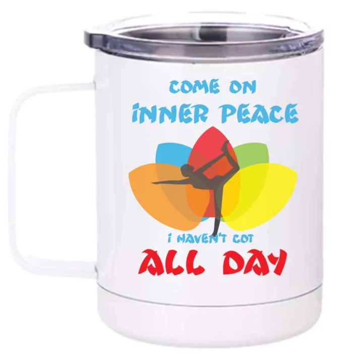 Yoga Gift Balance Inner Peace Chi Harmony Cute Gift Front & Back 12oz Stainless Steel Tumbler Cup