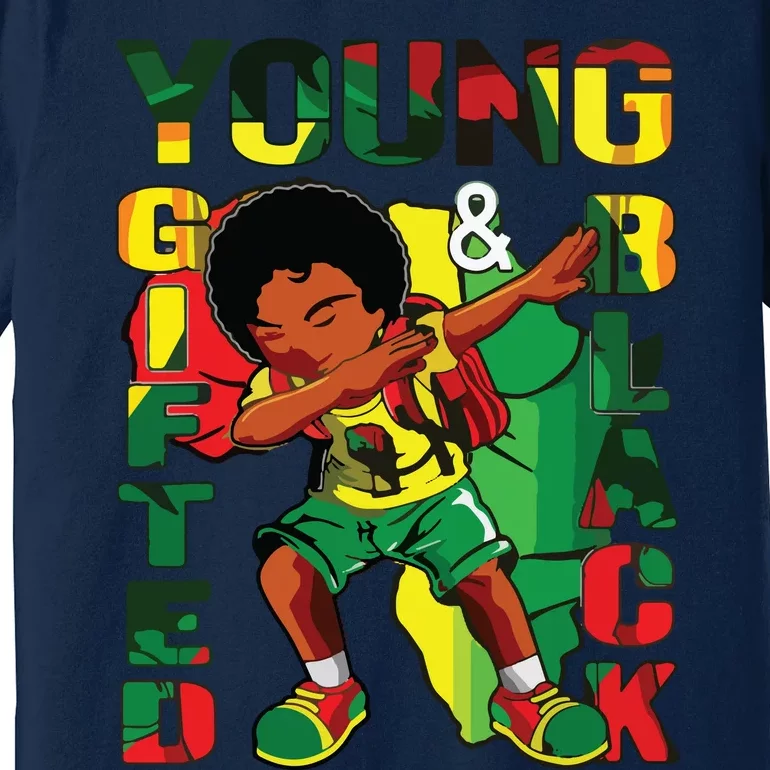 Young Gifted & Black History Month Cute Dabbing Premium T-Shirt