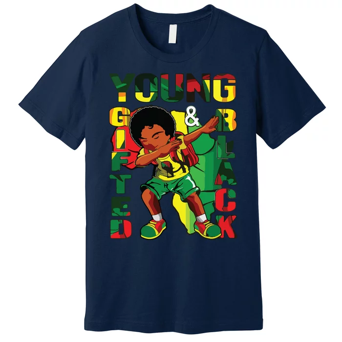 Young Gifted & Black History Month Cute Dabbing Premium T-Shirt