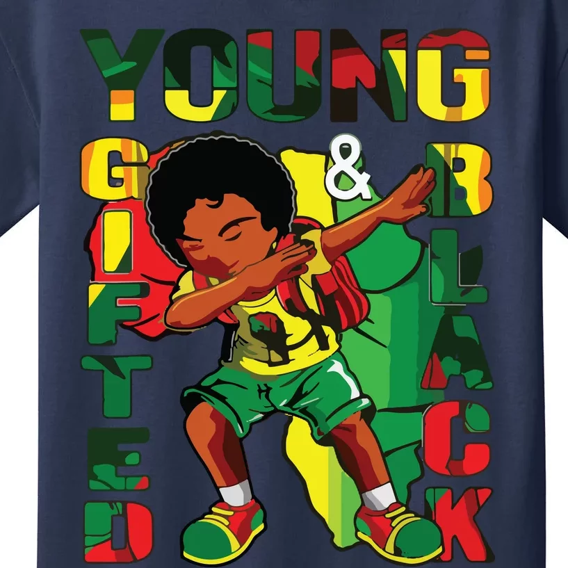 Young Gifted & Black History Month Cute Dabbing Kids T-Shirt