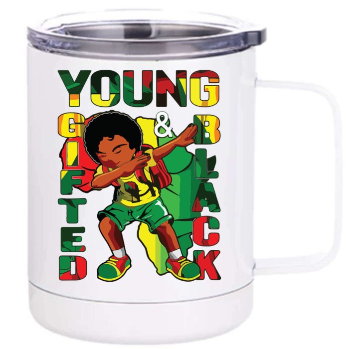 Young Gifted & Black History Month Cute Dabbing Front & Back 12oz Stainless Steel Tumbler Cup