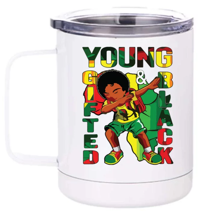 Young Gifted & Black History Month Cute Dabbing Front & Back 12oz Stainless Steel Tumbler Cup