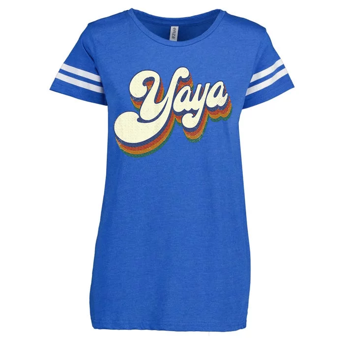 Yaya Gifts For Grandma Retro Vintage Enza Ladies Jersey Football T-Shirt