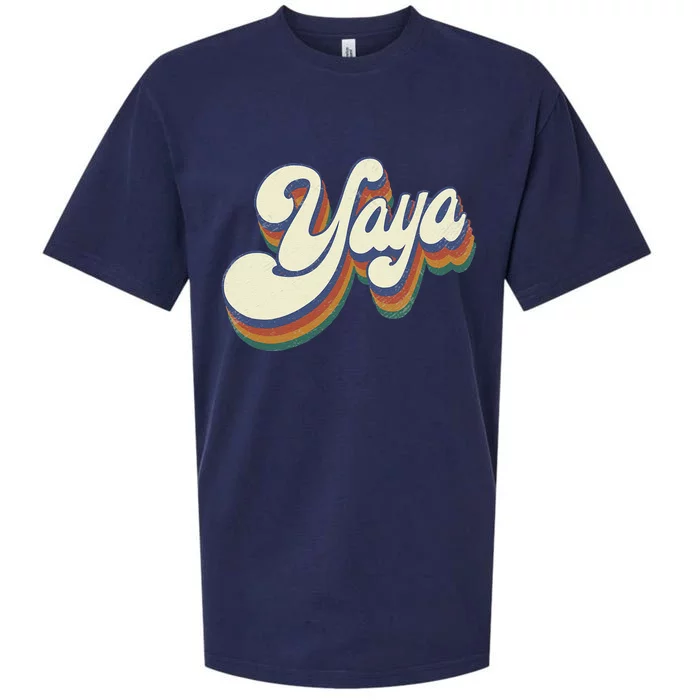 Yaya Gifts For Grandma Retro Vintage Mother's Day Yaya Sueded Cloud Jersey T-Shirt