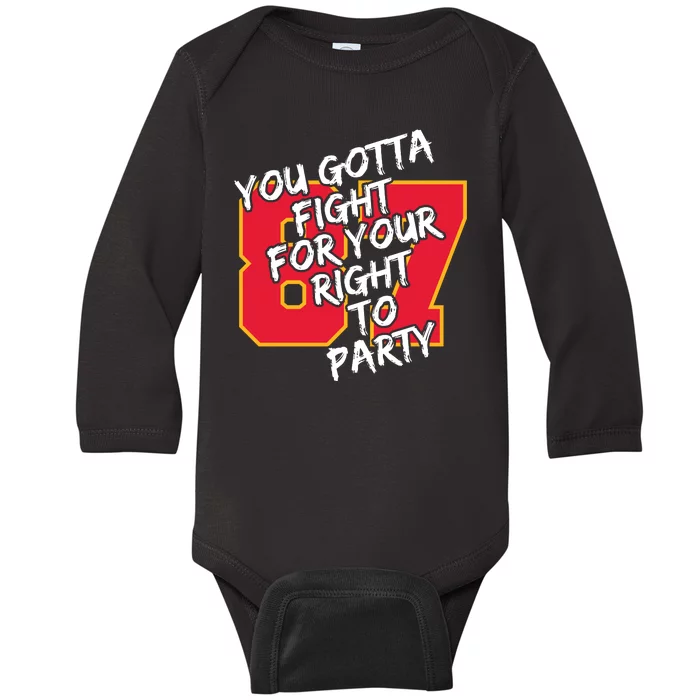 You Gotta Fight For Your Right To Party Kansas 87 Baby Long Sleeve Bodysuit