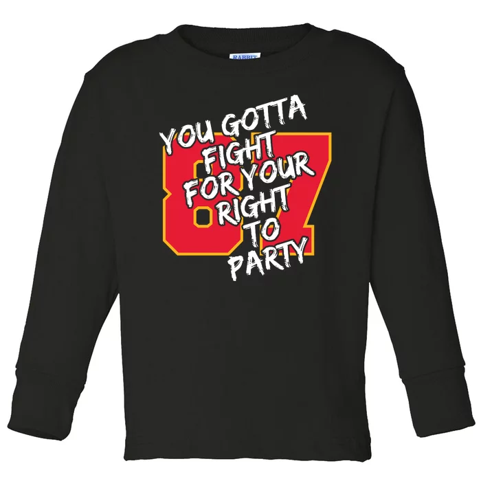 You Gotta Fight For Your Right To Party Kansas 87 Toddler Long Sleeve Shirt