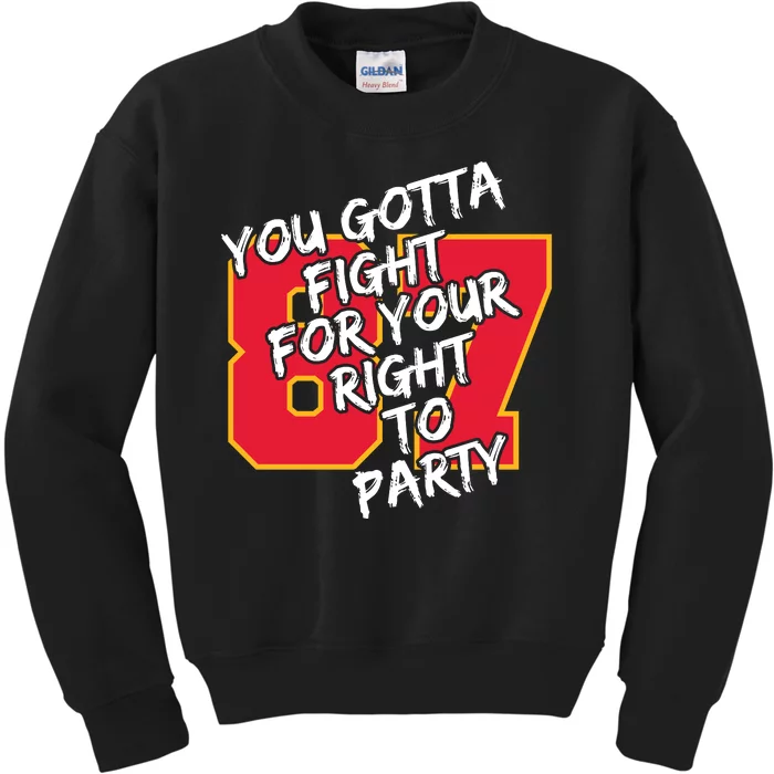 You Gotta Fight For Your Right To Party Kansas 87 Kids Sweatshirt