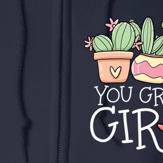 You Grow Girl Succulent Full Zip Hoodie