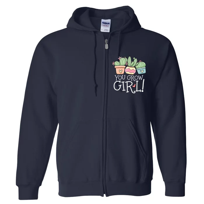 You Grow Girl Succulent Full Zip Hoodie