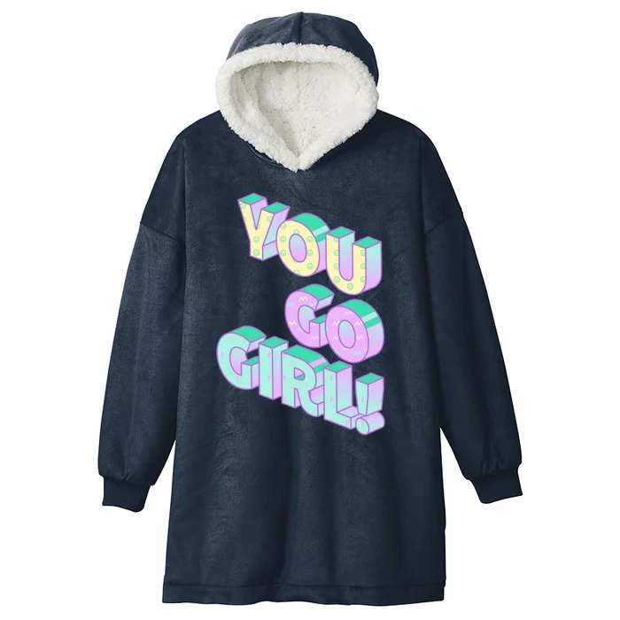 You Go Girl Smiley Retro Hooded Wearable Blanket