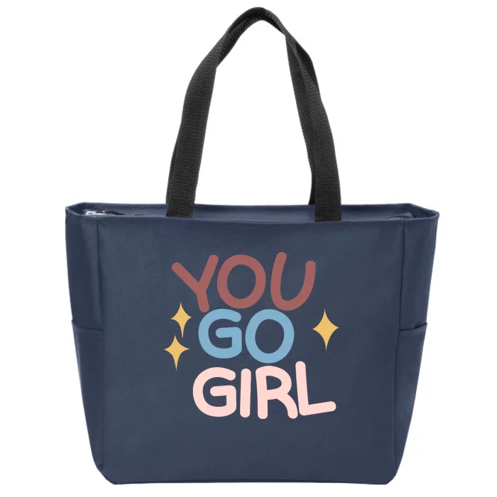 You Go Girl Retro Zip Tote Bag