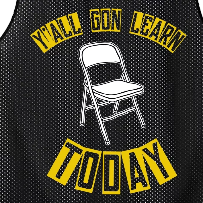 Yall Gon Learn Today Funny Folding Chair Mesh Reversible Basketball Jersey Tank