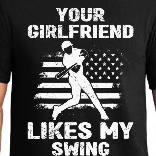 Your Girlfriend Likes My Swing Funny Baseball Pajama Set