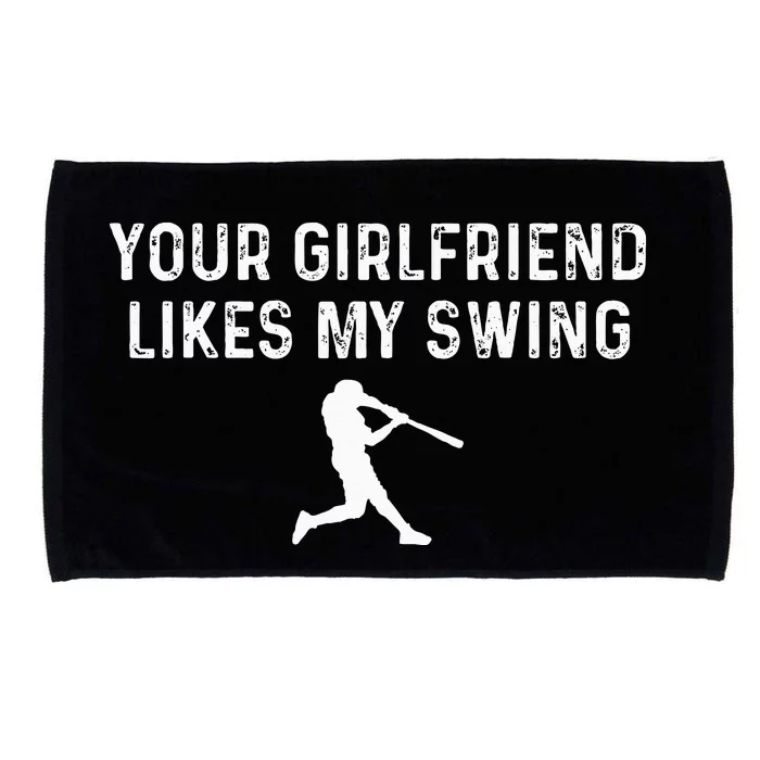 Your Girlfriend Likes My Swing Funny Baseball Microfiber Hand Towel