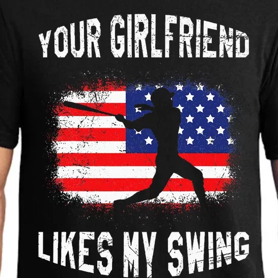 Your Girlfriend Likes My Swing Funny Baseball Pajama Set