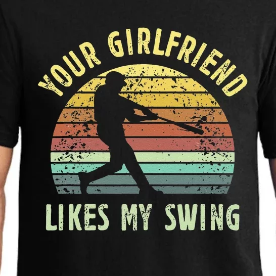 Your Girlfriend Likes My Swing Funny Baseball Pajama Set