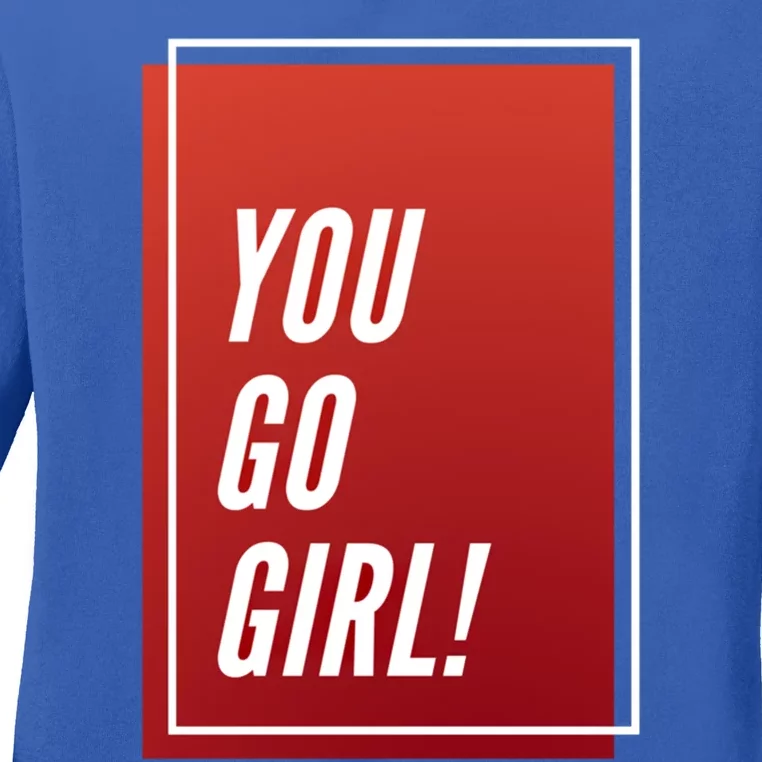 You Go Logo Brand Red Black White Cool Gift Ladies Long Sleeve Shirt