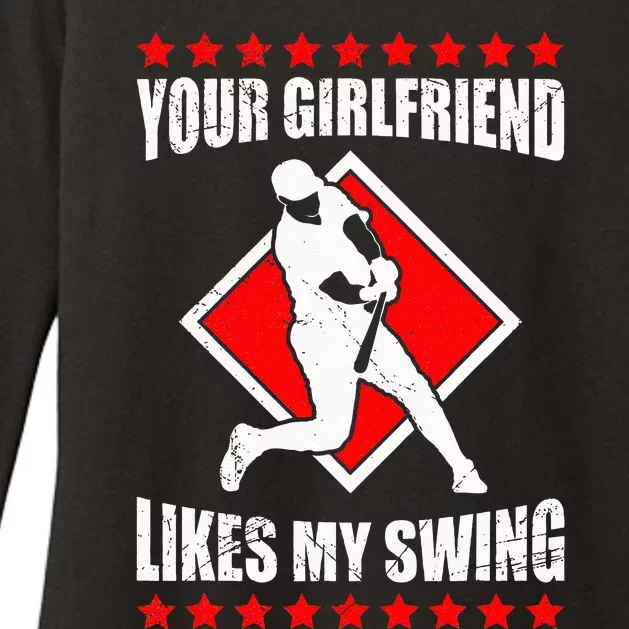 Your Girlfriend Likes My Swing Funny Baseball For Men Kids Womens CVC Long Sleeve Shirt